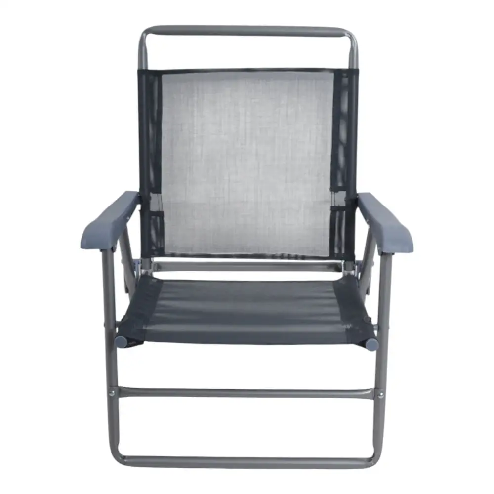 ΚΑΡΕΚΛΑ ΠΑΡΑΛΙΑΣ ΜΕΤΑΛΛΙΚΗ ΠΤΥΣΣΟΜΕΝΗ ΣΕ ΓΚΡΙ ΧΡΩΜΑ 55x62x71εκ. - Ankor 843176