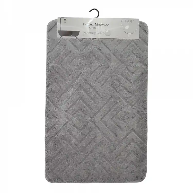 ΠΑΤΑΚΙ ΜΠΑΝΙΟΥ MEMORY FOAM ΣΕ ΓΚΡΙ ΧΡΩΜΑ ΜΕ PVC ΠΛΑΤΗ 50x80εκ. - Ankor 843343