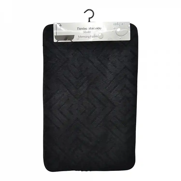 ΠΑΤΑΚΙ ΜΠΑΝΙΟΥ MEMORY FOAM ΣΕ ΜΑΥΡΟ ΧΡΩΜΑ ΜΕ PVC ΠΛΑΤΗ 50x80εκ. - Ankor 843367