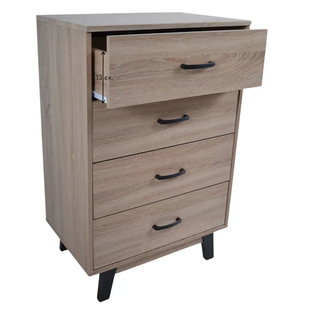 ΣΥΡΤΑΡΙΕΡΑ ΞΥΛΙΝΗ ΜΕ 4 ΣΥΡΤΑΡΙΑ ΣΕ ΦΥΣΙΚΟ ΧΡΩΜΑ 60x40x93εκ.  - Ankor 845019