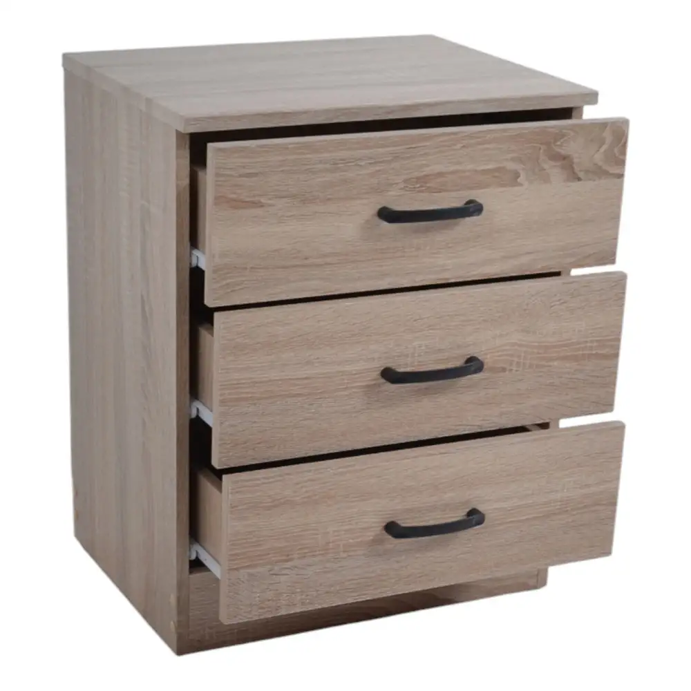 ΚΟΜΟΔΙΝΟ ΞΥΛΙΝΟ ΜΕ ΤΡΙΑ ΣΥΡΤΑΡΙΑ ΣΕ ΦΥΣΙΚΟ ΧΡΩΜΑ 48x38x60εκ.  - Ankor 845026