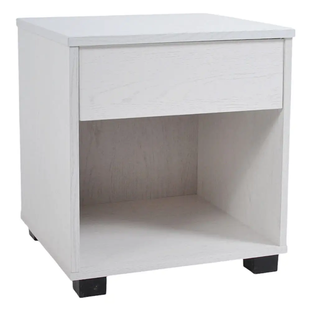 ΚΟΜΟΔΙΝΟ ΞΥΛΙΝΟ ΜΕ ΕΝΑ ΣΥΡΤΑΡΙ ΣΕ ΑΣΠΡΟ ΧΡΩΜΑ 40x36x43εκ.  - Ankor 845910