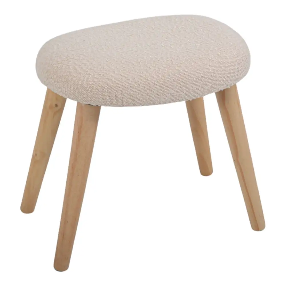 ΣΚΑΜΠΟ ΥΦΑΣΜΑΤΙΝΟ ΣΕ ΜΠΕΖ ΧΡΩΜΑ ΜΕ ΞΥΛΙΝΑ ΠΟΔΙΑ 40x30x40εκ.  - Ankor 845965