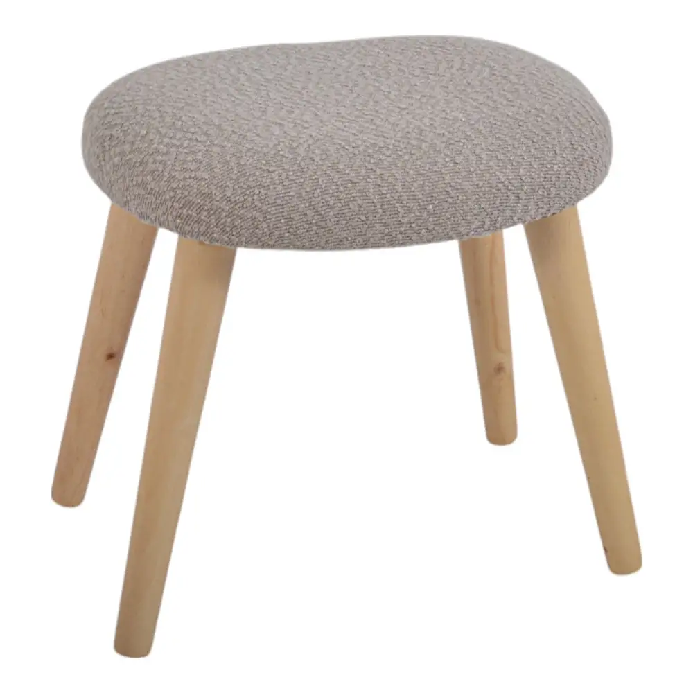 ΣΚΑΜΠΟ ΥΦΑΣΜΑΤΙΝΟ ΣΕ TAUPE ΧΡΩΜΑ ΜΕ ΞΥΛΙΝΑ ΠΟΔΙΑ 40x30x40εκ.  - Ankor 845972