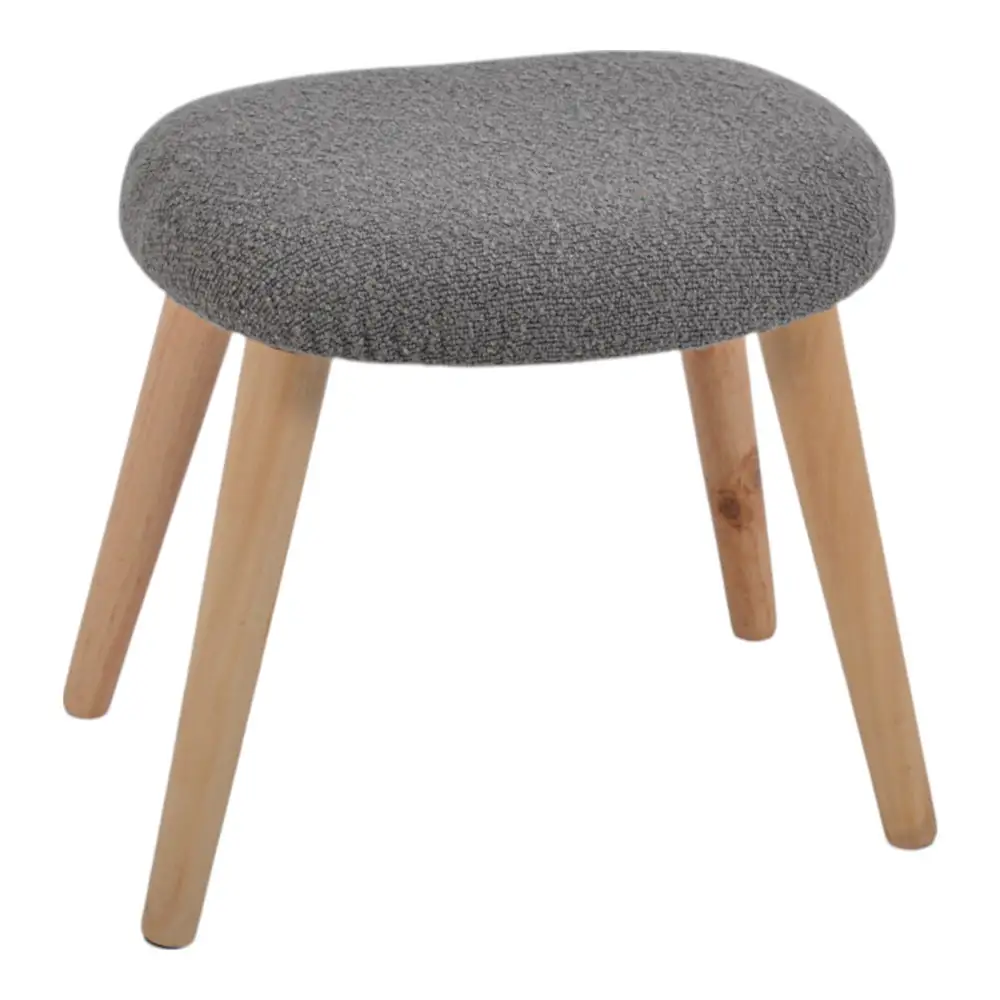 ΣΚΑΜΠΟ ΥΦΑΣΜΑΤΙΝΟ ΣΕ ΓΚΡΙ ΧΡΩΜΑ ΜΕ ΞΥΛΙΝΑ ΠΟΔΙΑ 40x30x40εκ.  - Ankor 845989