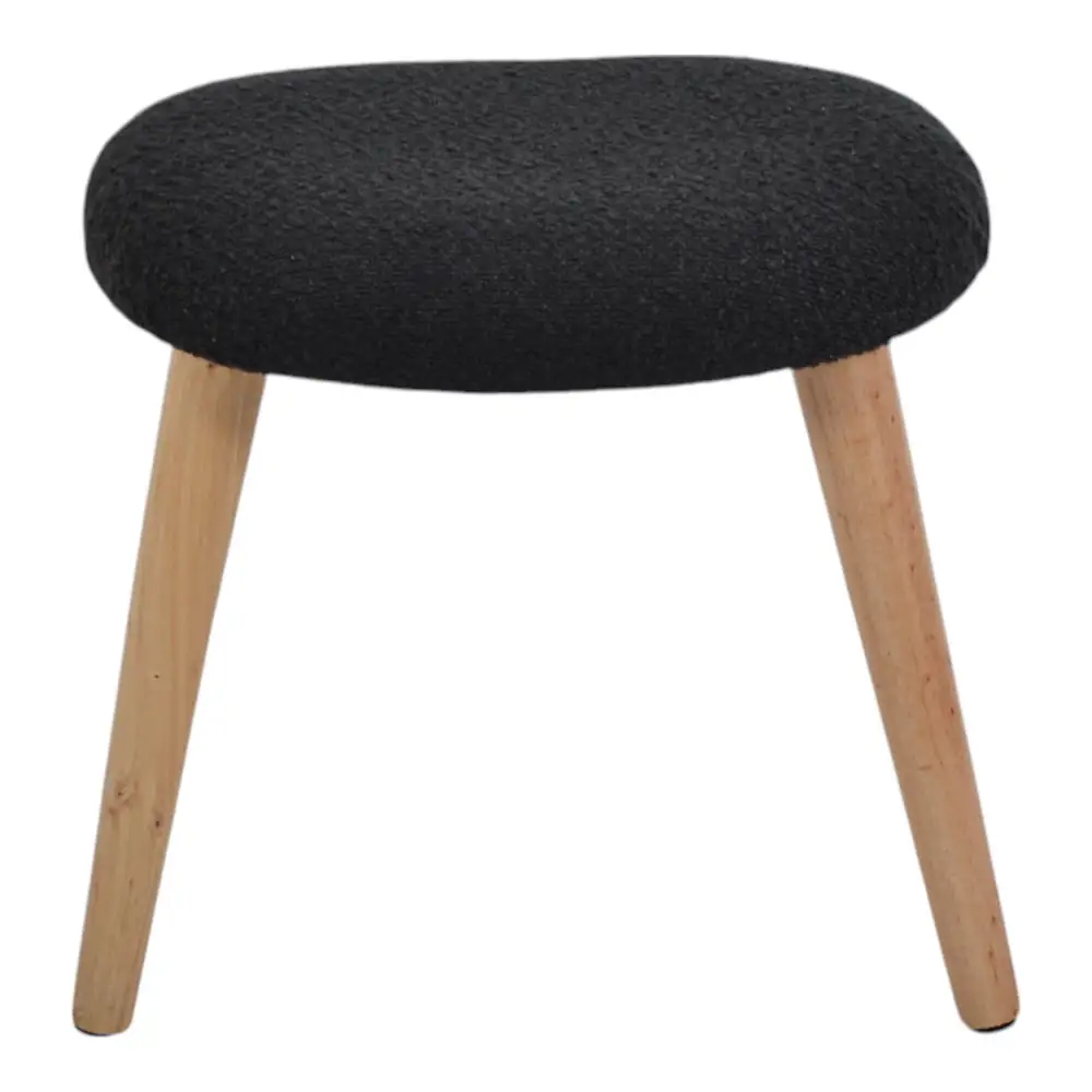 ΣΚΑΜΠΟ ΥΦΑΣΜΑΤΙΝΟ ΣΕ ΜΑΥΡΟ ΧΡΩΜΑ ΜΕ ΞΥΛΙΝΑ ΠΟΔΙΑ 40x30x40εκ.  - Ankor 845996