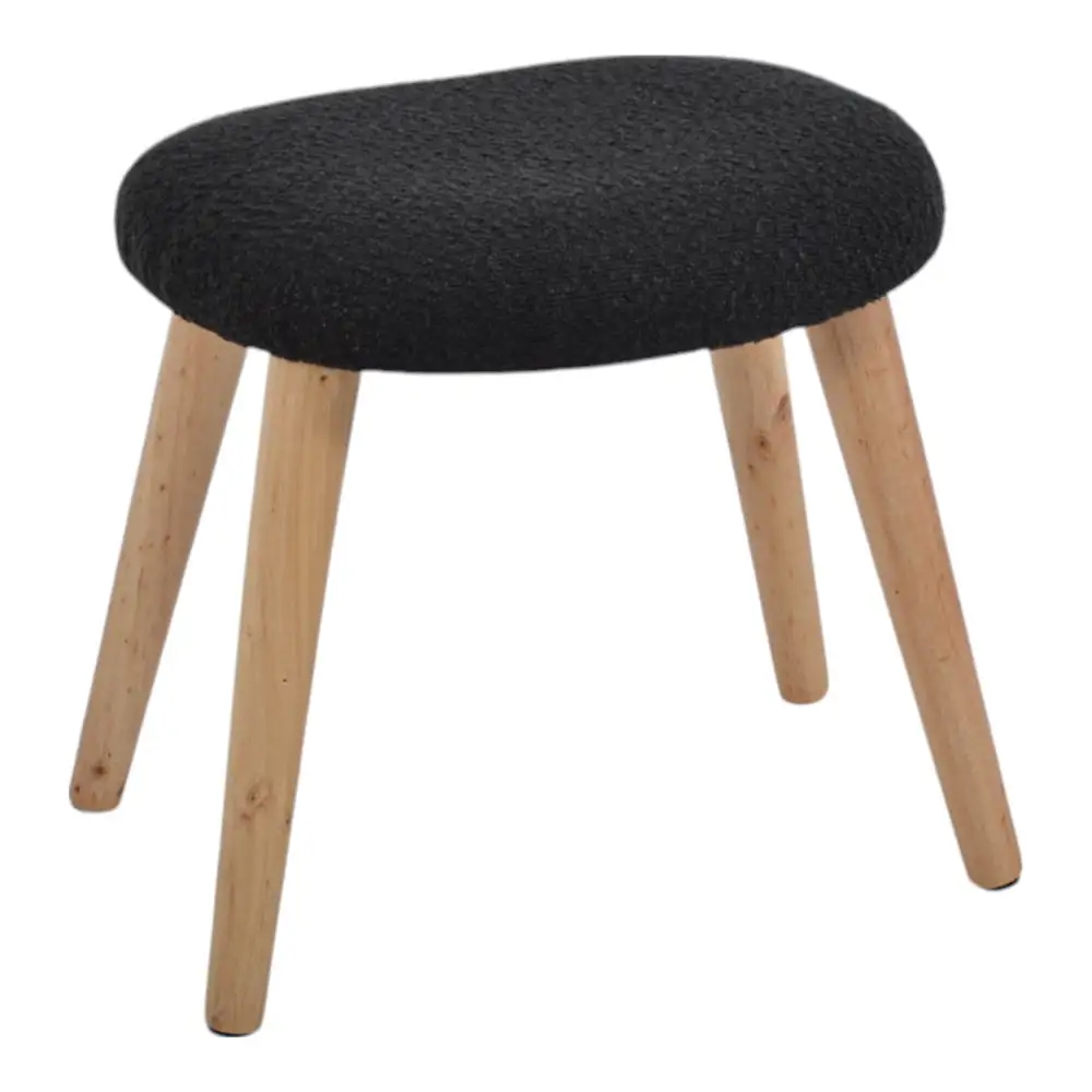 ΣΚΑΜΠΟ ΥΦΑΣΜΑΤΙΝΟ ΣΕ ΜΑΥΡΟ ΧΡΩΜΑ ΜΕ ΞΥΛΙΝΑ ΠΟΔΙΑ 40x30x40εκ.  - Ankor 845996