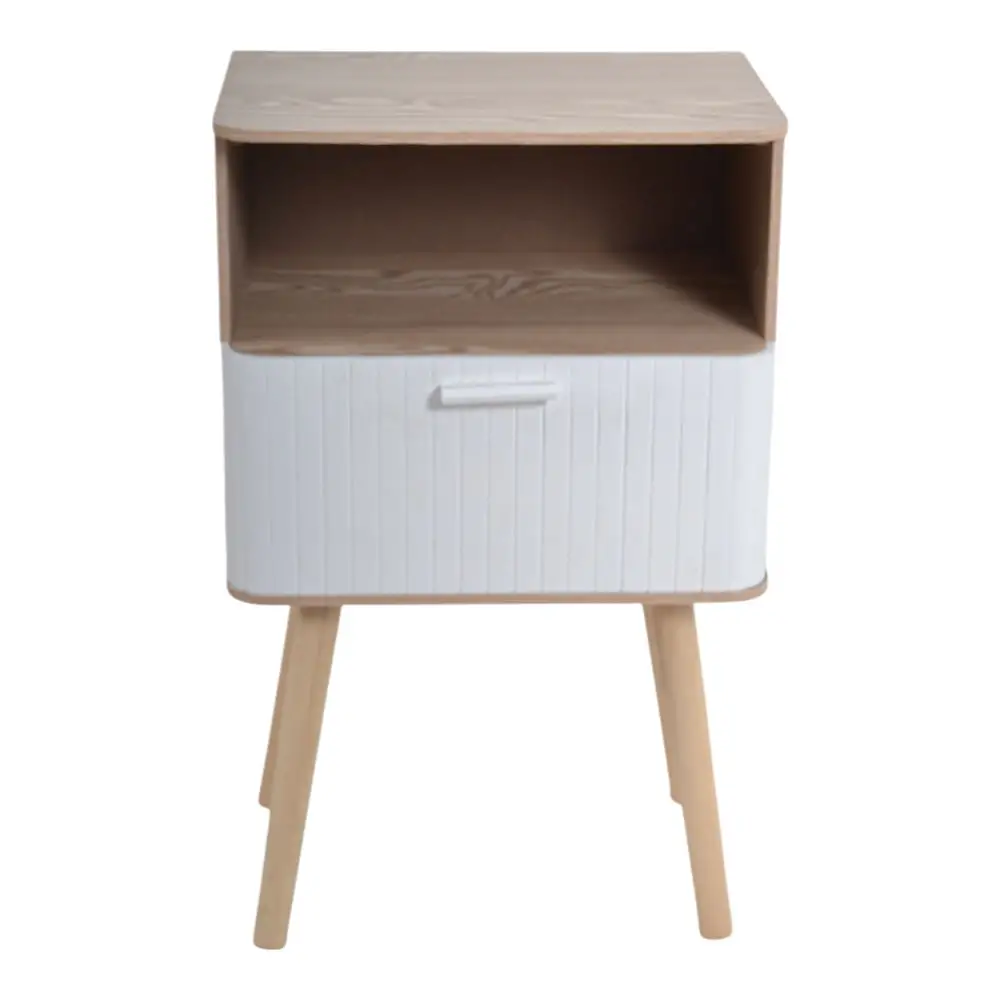 ΚΟΜΟΔΙΝΟ ΞΥΛΙΝΟ ΜΕ ΡΑΦΙ ΚΑΙ ΣΥΡΤΑΡΙ ΣΕ ΦΥΣΙΚΗ ΚΑΙ ΛΕΥΚΗ ΑΠΟΧΡΩΣΗ 40x29x65εκ.  - Ankor 846160