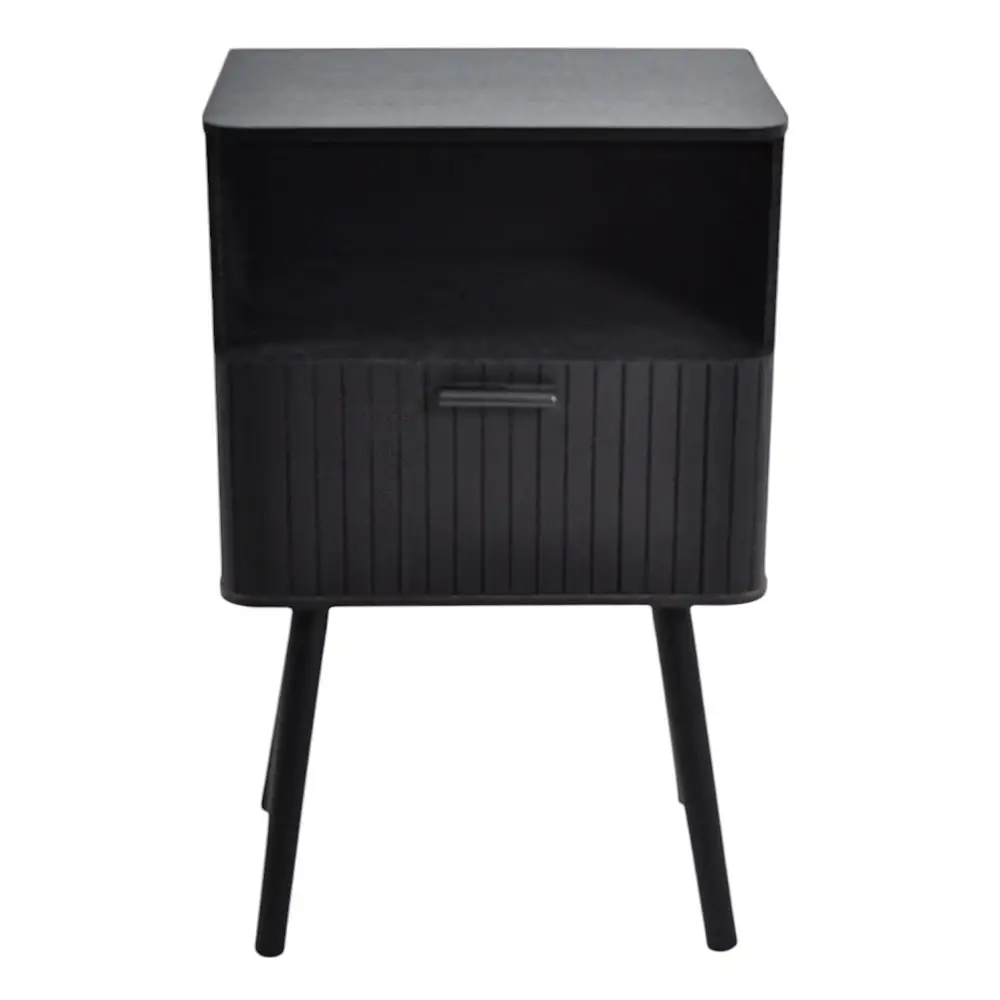 ΚΟΜΟΔΙΝΟ ΞΥΛΙΝΟ ΜΕ ΡΑΦΙ ΚΑΙ ΣΥΡΤΑΡΙ ΣΕ ΜΑΥΡΟ ΧΡΩΜΑ 40x29x65εκ.  - Ankor 846177