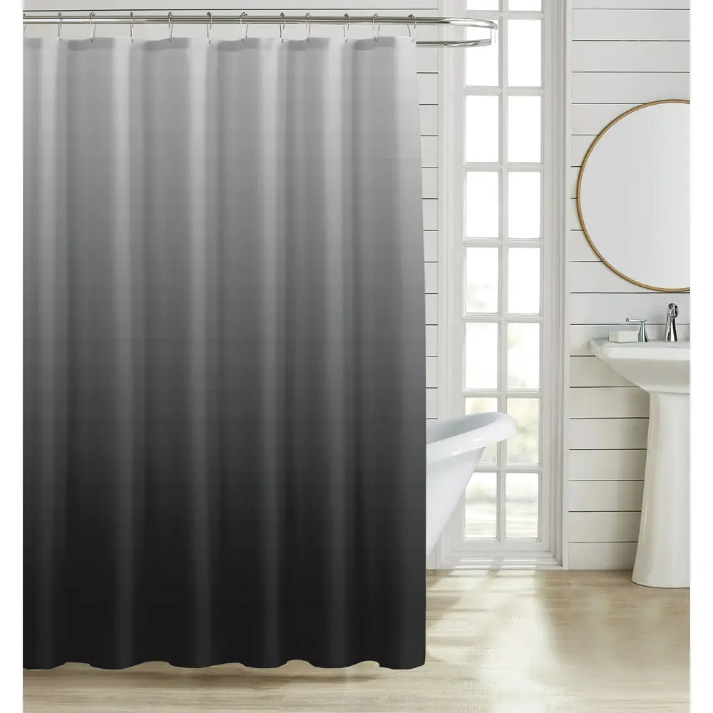 ΚΟΥΡΤΙΝΑ ΜΠΑΝΙΟΥ ΠΟΛΥΕΣΤΕΡΙΚΗ 180x180εκ 90gsm ΜΕ 12 ΚΡΙΚΟΥΣ ΝΤΕΓΚΡΑΝΤΕ ΣΕ ΓΚΡΙ ΑΠΟΧΡΩΣΕΙΣ  - Ankor 846320