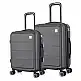 ΣΕΤ 2 ΒΑΛΙΤΣΕΣ  ABS 37x27x55εκ. ΚΑΙ 41x31x65εκ. ΜΕ ΕΠΕΚΤΑΣΗ ΚΑΙ 4 ΡΟΔΕΣ ΑΝΘΡΑΚΙ - Ankor 846474
