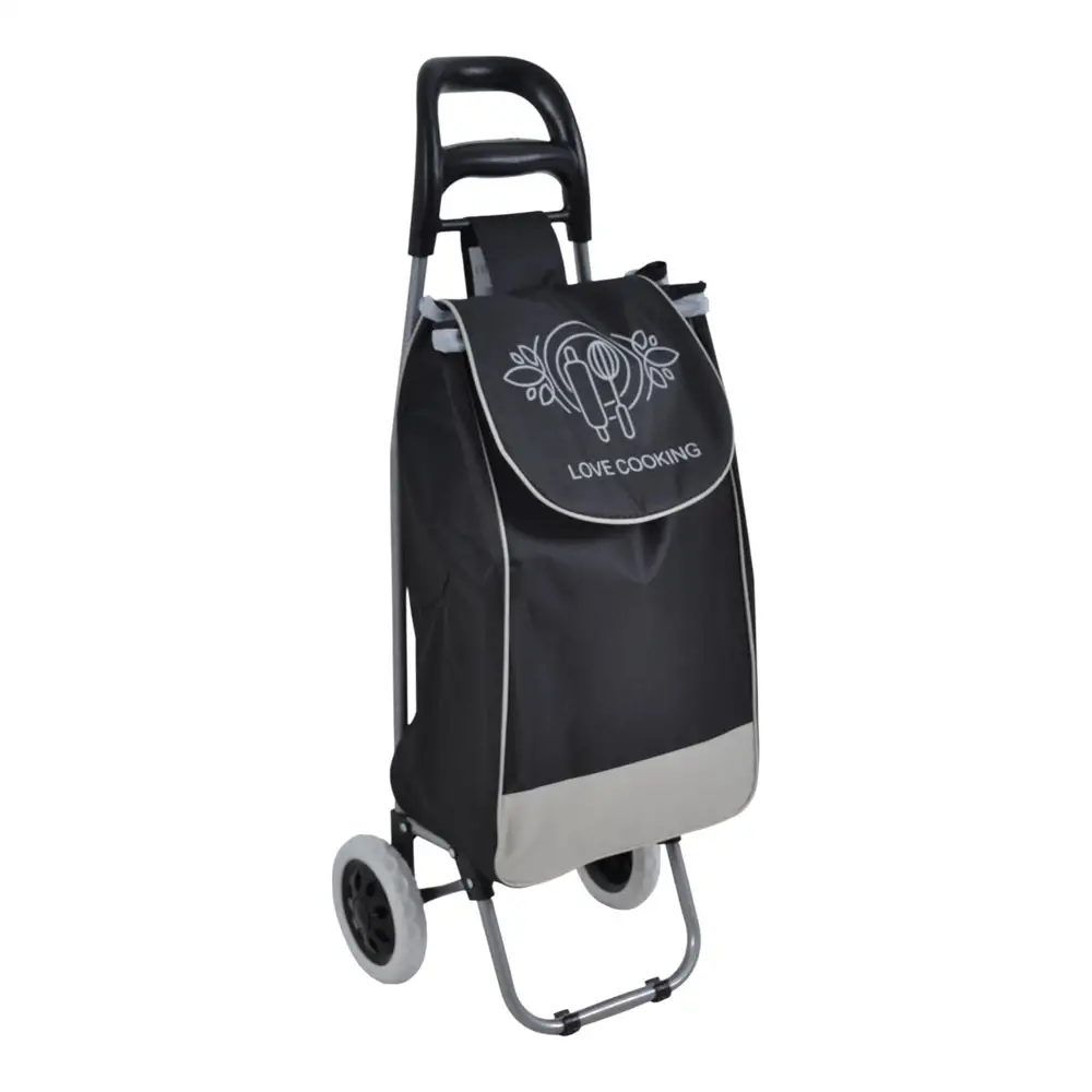 ΚΑΡΟΤΣΙ ΛΑΪΚΗΣ ΜΕΤΑΛΛΙΚΟ ΜΕ ΜΑΥΡΟ ΣΑΚΟ ΚΑΙ ΣΧΕΔΙΟ ΛΟΥΛΟΥΔΙΑ 35x27x94εκ.  - Ankor 847648