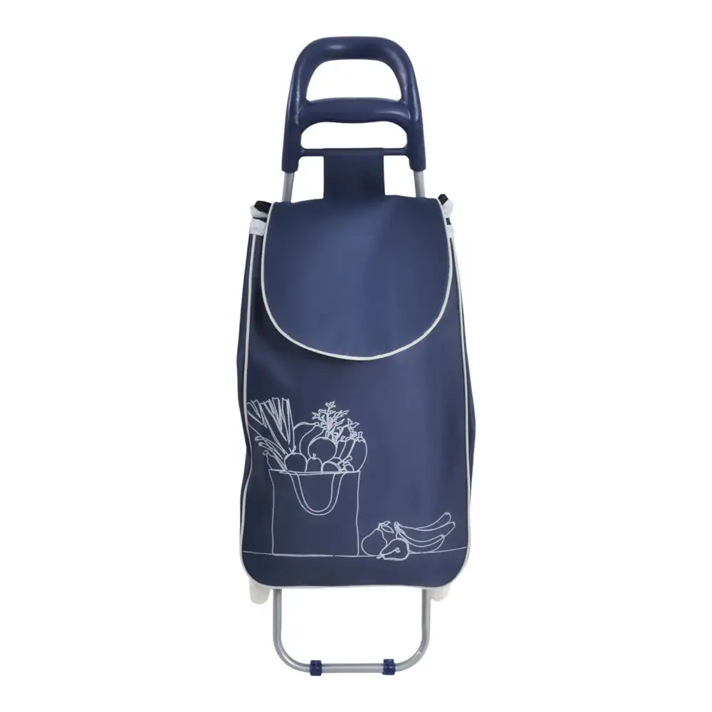 ΚΑΡΟΤΣΙ ΛΑΪΚΗΣ ΜΕΤΑΛΛΙΚΟ ΜΕ ΜΠΛΕ ΣΑΚΟ ΚΑΙ ΣΧΕΔΙΟ ΖΑΡΖΑΒΑΤΙΚΑ 35x27x94εκ.  - Ankor 847662