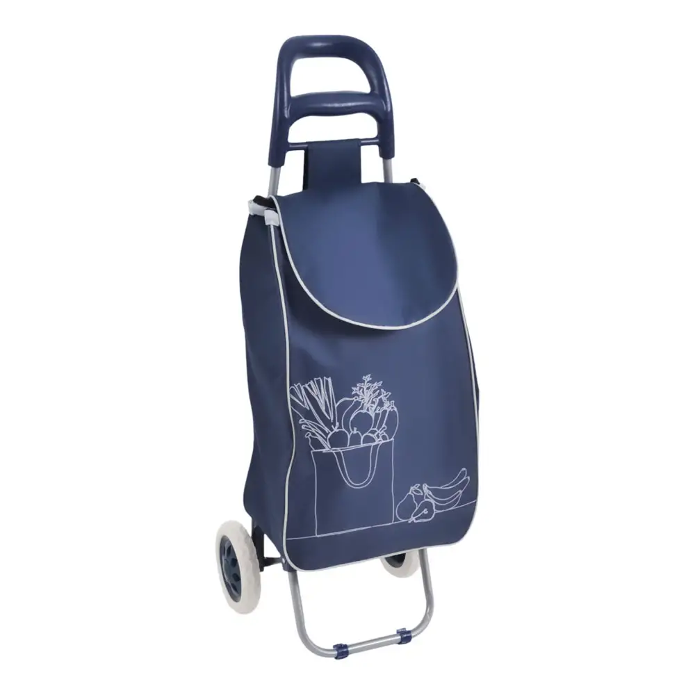 ΚΑΡΟΤΣΙ ΛΑΪΚΗΣ ΜΕΤΑΛΛΙΚΟ ΜΕ ΜΠΛΕ ΣΑΚΟ ΚΑΙ ΣΧΕΔΙΟ ΖΑΡΖΑΒΑΤΙΚΑ 35x27x94εκ.  - Ankor 847662