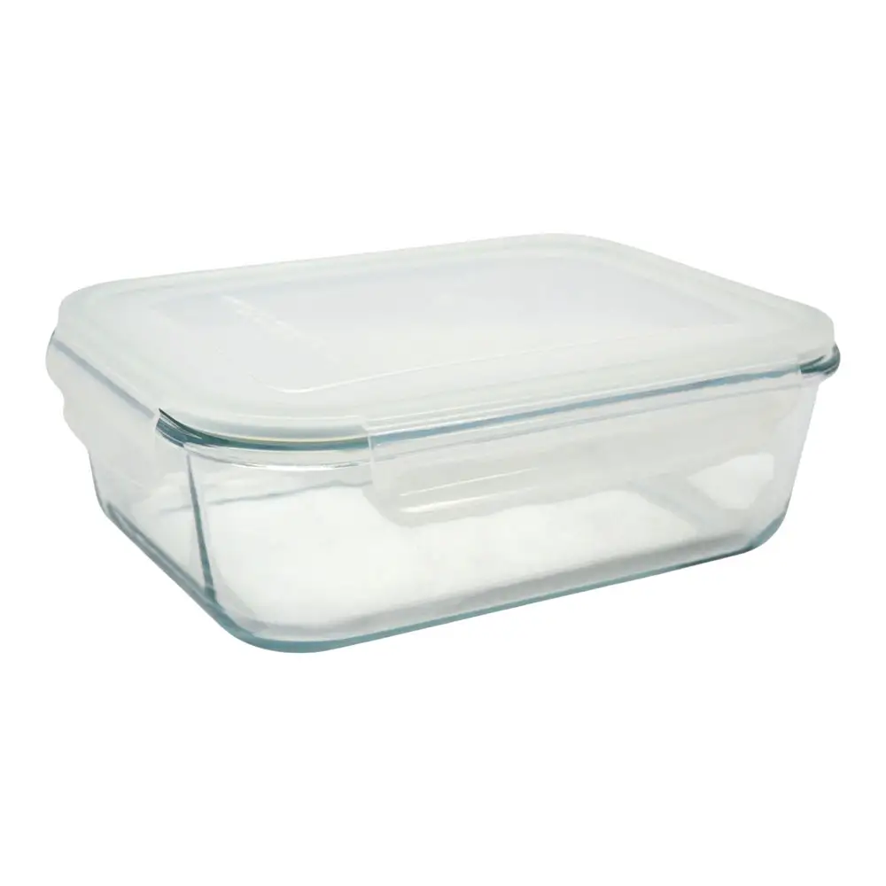 ΦΑΓΗΤΟΔΟΧΕΙΟ ΟΡΘΟΓΩΝΙΟ ΑΠΟ ΠΥΡΑΝΤΟΧΟ ΓΥΑΛΙ ΜΕ ΠΛΑΣΤΙΚΟ ΚΑΠΑΚΙ 1,5lt  - Ankor 848744