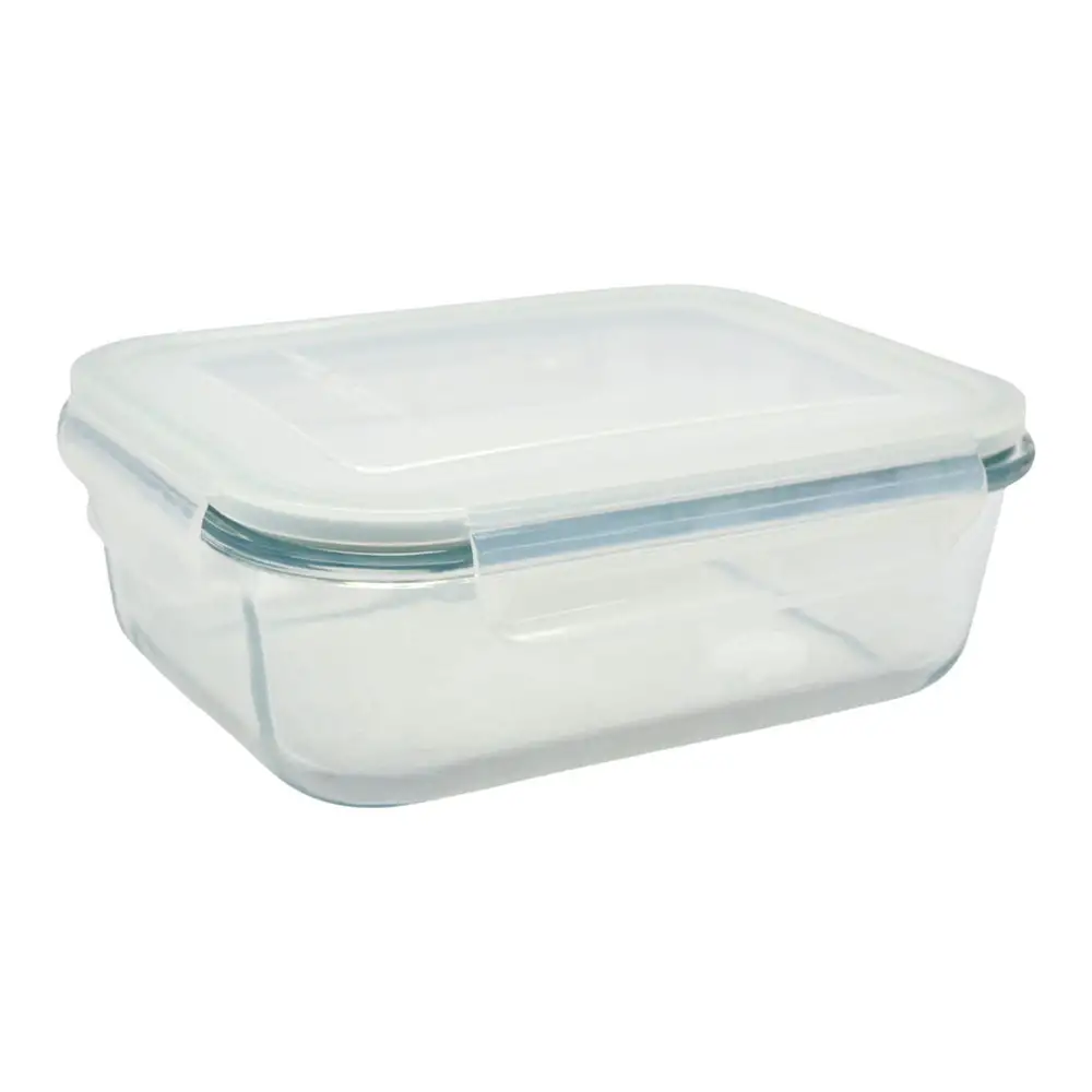 ΦΑΓΗΤΟΔΟΧΕΙΟ ΟΡΘΟΓΩΝΙΟ ΑΠΟ ΠΥΡΑΝΤΟΧΟ ΓΥΑΛΙ ΜΕ ΠΛΑΣΤΙΚΟ ΚΑΠΑΚΙ 1,0lt  - Ankor 848751