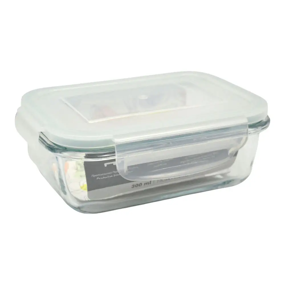 ΦΑΓΗΤΟΔΟΧΕΙΟ ΟΡΘΟΓΩΝΙΟ ΑΠΟ ΠΥΡΑΝΤΟΧΟ ΓΥΑΛΙ ΜΕ ΠΛΑΣΤΙΚΟ ΚΑΠΑΚΙ 0,30lt  - Ankor 848775