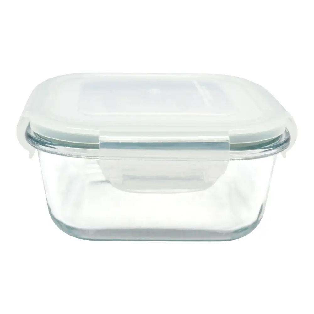 ΦΑΓΗΤΟΔΟΧΕΙΟ ΤΕΤΡΑΓΩΝΟ ΑΠΟ ΠΥΡΑΝΤΟΧΟ ΓΥΑΛΙ ΜΕ ΠΛΑΣΤΙΚΟ ΚΑΠΑΚΙ 0,45lt  - Ankor 848799