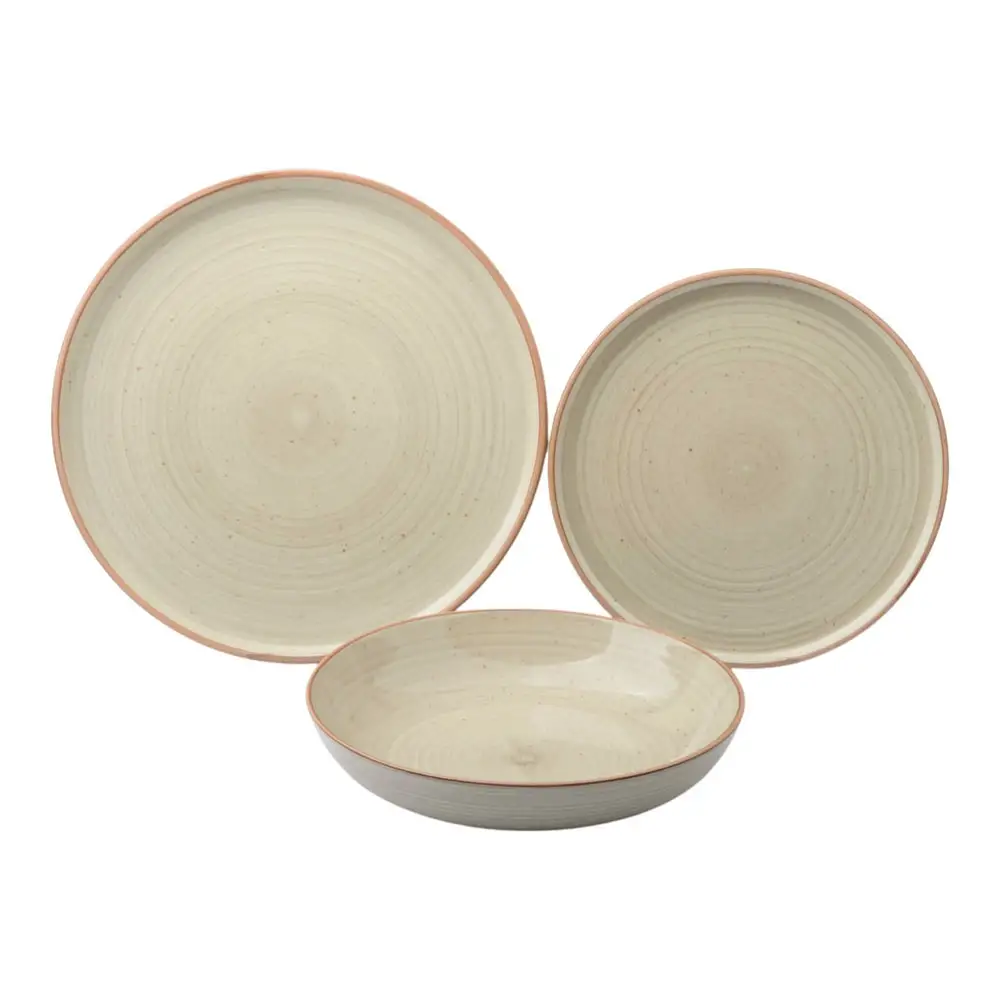 ΣΕΡΒΙΤΣΙΟ ΠΙΑΤΩΝ STONEWARE 18ΤΜΧ ΣΕ ΜΠΕΖ ΧΡΩΜΑ  - Ankor 84903-18