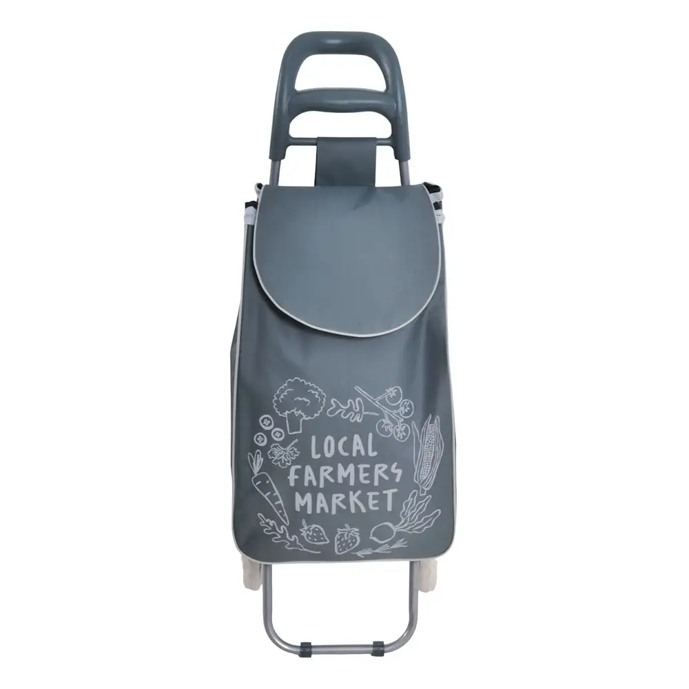 ΚΑΡΟΤΣΙ ΛΑΪΚΗΣ ΜΕΤΑΛΛΙΚΟ ΜΕ ΓΚΡΙ ΣΑΚΟ FARMERS MARKET 35x27x94εκ.  - Ankor 849482