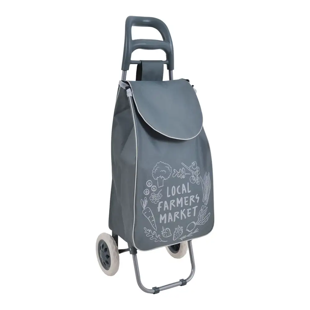 ΚΑΡΟΤΣΙ ΛΑΪΚΗΣ ΜΕΤΑΛΛΙΚΟ ΜΕ ΓΚΡΙ ΣΑΚΟ FARMERS MARKET 35x27x94εκ.  - Ankor 849482