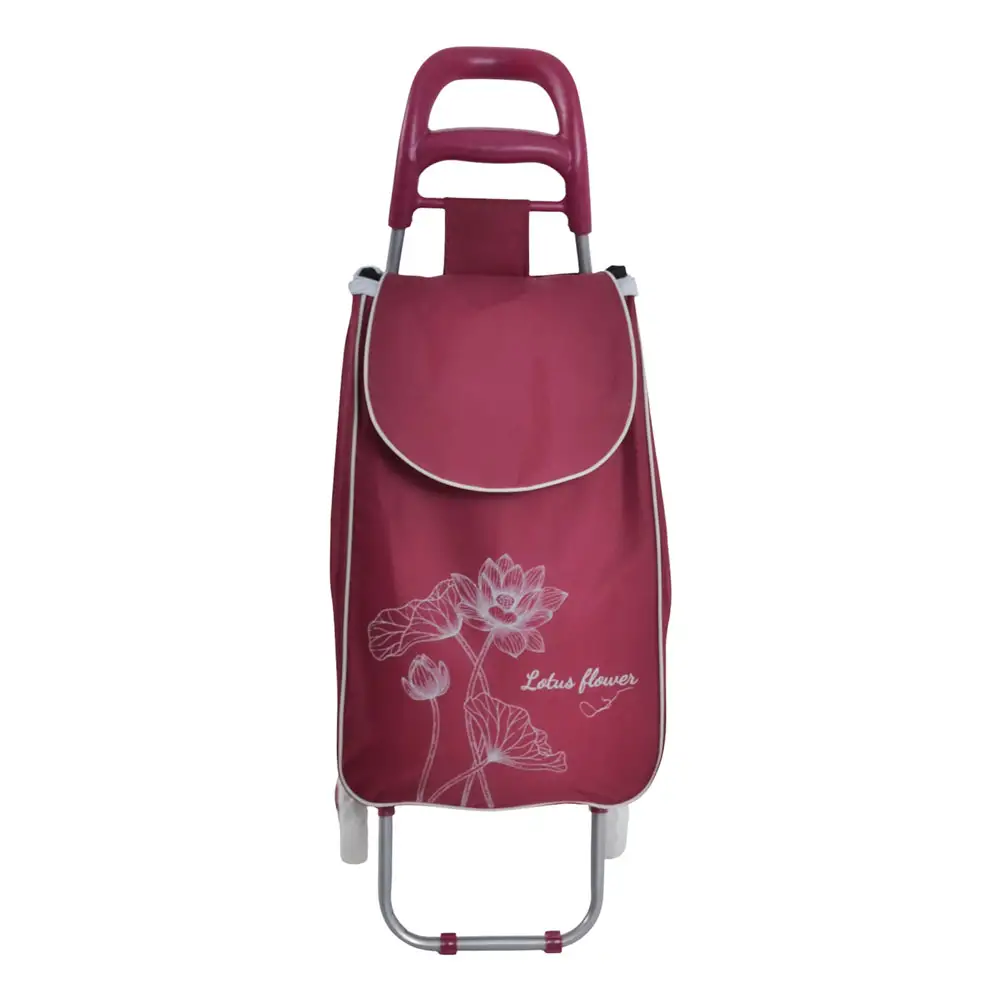 ΚΑΡΟΤΣΙ ΛΑΪΚΗΣ ΜΕΤΑΛΛΙΚΟ ΜΕ ΜΠΟΡΝΤΟ ΣΑΚΟ ΚΑΙ ΣΧΕΔΙΟ ΛΩΤΟΥΣ 35x27x94εκ.  - Ankor 849499