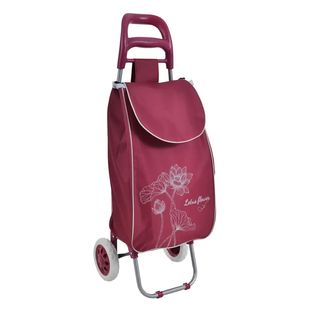 ΚΑΡΟΤΣΙ ΛΑΪΚΗΣ ΜΕΤΑΛΛΙΚΟ ΜΕ ΜΠΟΡΝΤΟ ΣΑΚΟ ΚΑΙ ΣΧΕΔΙΟ ΛΩΤΟΥΣ 35x27x94εκ.  - Ankor 849499