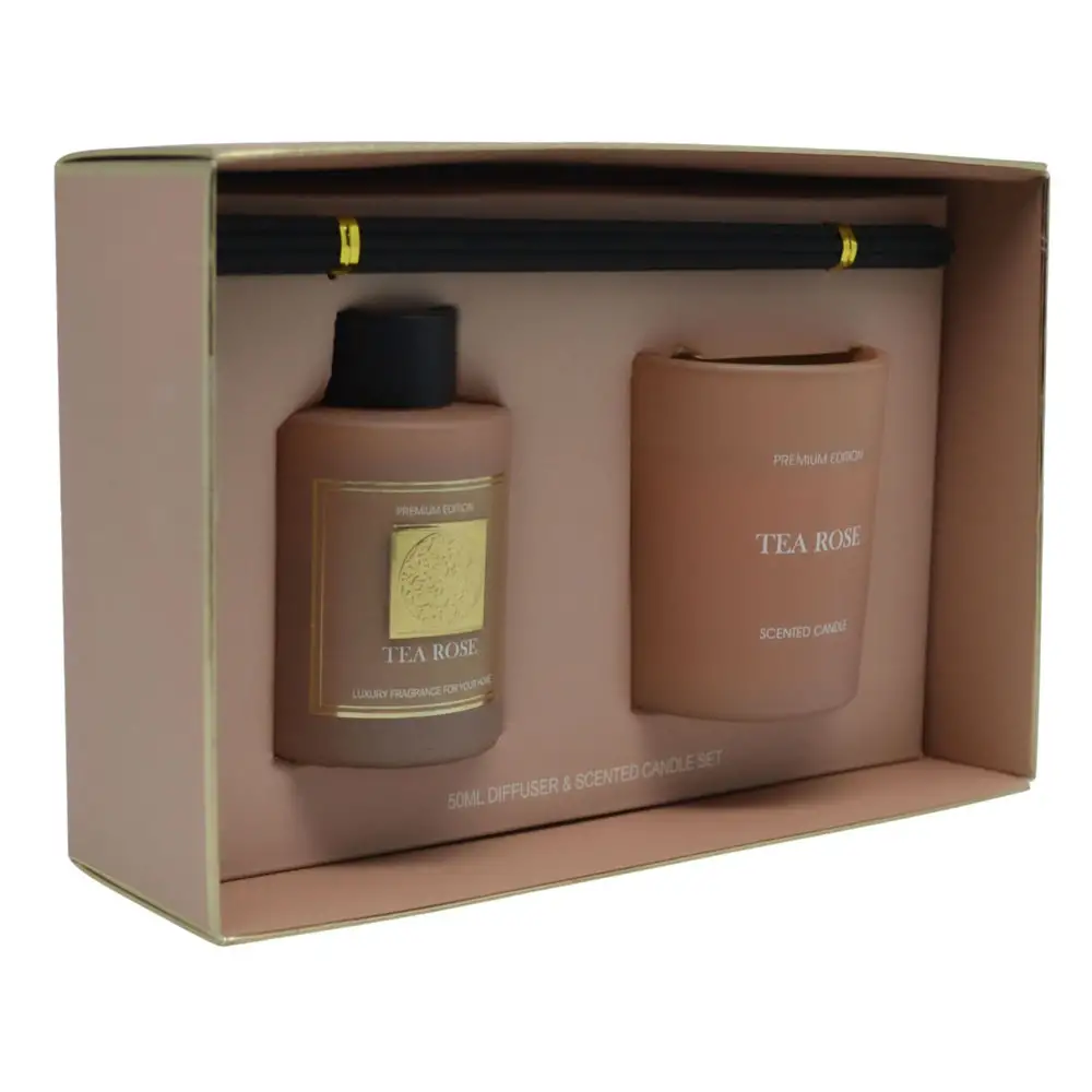 ΣΕΤ ΑΡΩΜΑΤΙΚΟΥ ΧΩΡΟΥ 50ml ΚΑΙ ΚΕΡΙΟΥ TEA ROSE  - Ankor 849680
