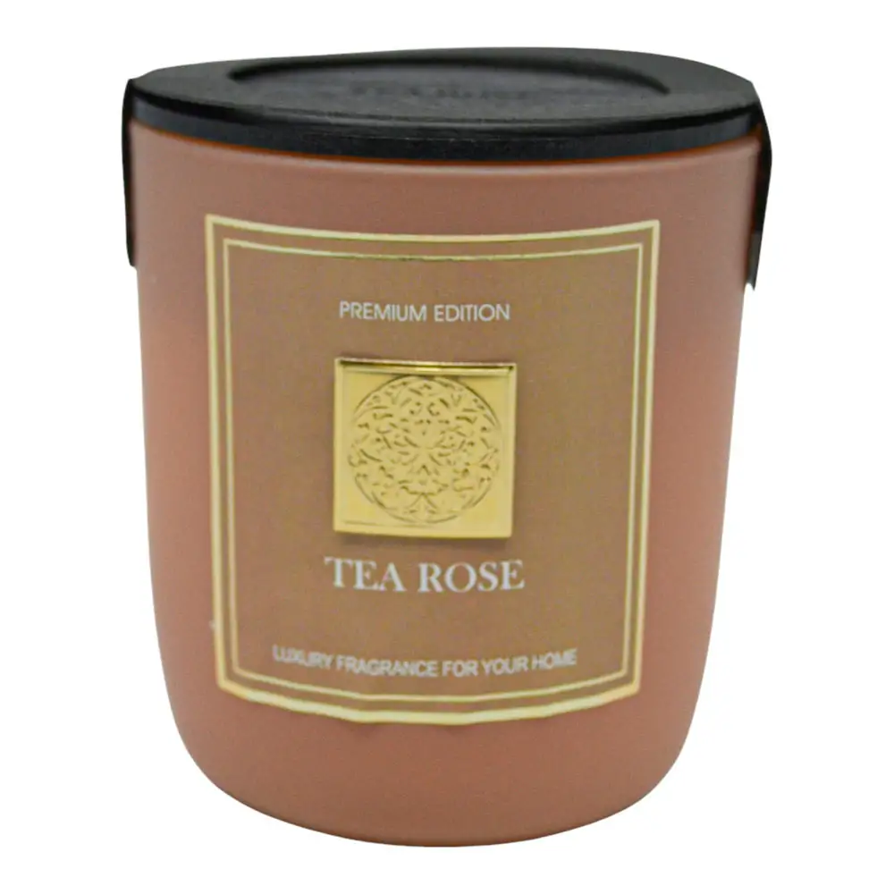 ΑΡΩΜΑΤΙΚΟ ΚΕΡΙ TEA ROSE ΣΕ ΓΥΑΛΙΝΟ ΔΟΧΕΙΟ ΜΕ ΚΑΠΑΚΙ 8x8x9εκ.  - Ankor 849710