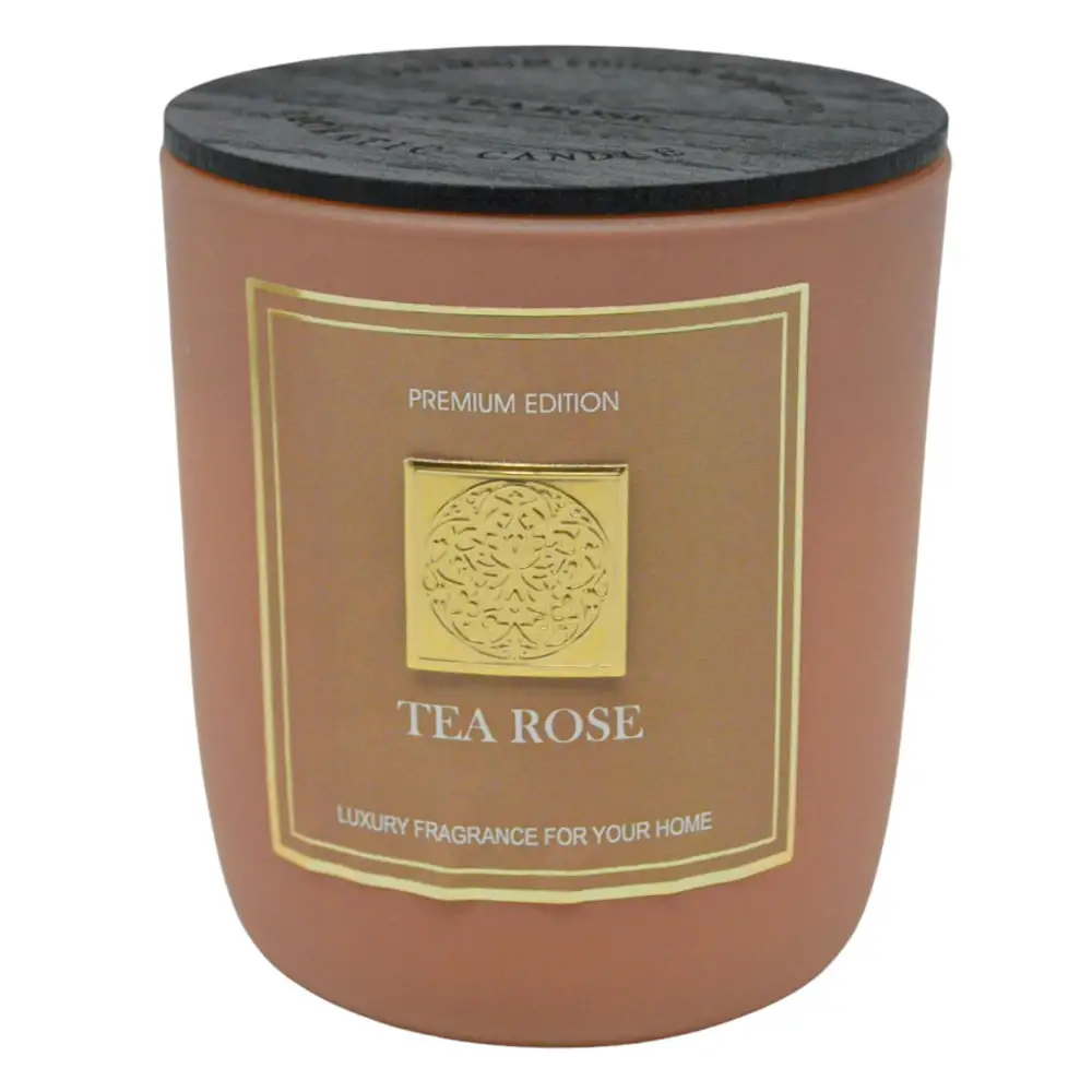 ΑΡΩΜΑΤΙΚΟ ΚΕΡΙ TEA ROSE ΣΕ ΓΥΑΛΙΝΟ ΔΟΧΕΙΟ ΜΕ ΚΑΠΑΚΙ 8x8x9εκ.  - Ankor 849710