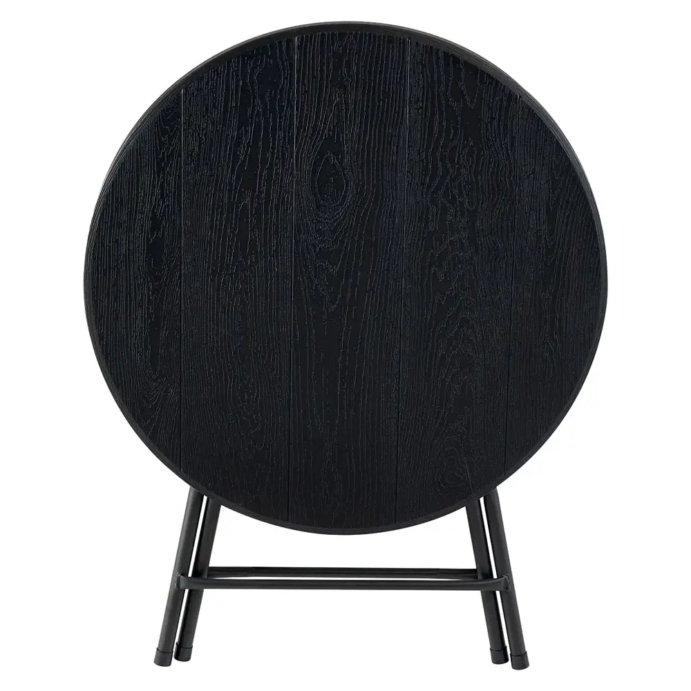 ΤΡΑΠΕΖΙ ΠΤΥΣΣΟΜΕΝΟ ΠΛΑΣΤΙΚΟ ΜΑΥΡΟ ΣΕ ΟΨΗ ΞΥΛΟΥ ΜΕ ΜΕΤΑΛΛΙΚΑ ΠΟΔΙΑ 80x74εκ.  - Ankor 849994