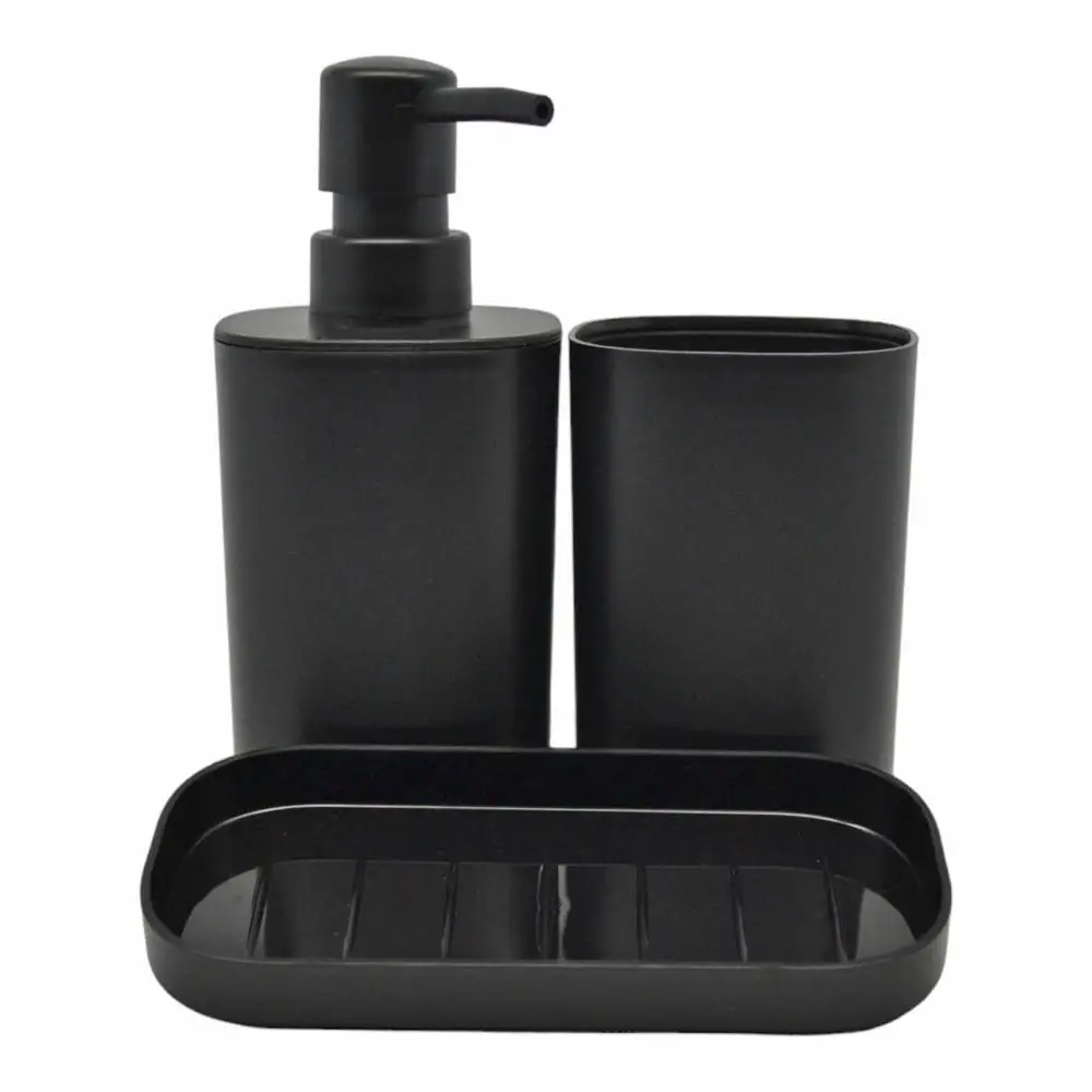 ΣΕΤ ΑΞΕΣΟΥΑΡ ΜΠΑΝΙΟΥ ΠΛΑΣΤΙΚΟ 3 ΤΕΜΑΧΙΩΝ ΣΕ ΜΑΥΡΟ ΜΑΤ ΧΡΩΜΑ  - Ankor 850051