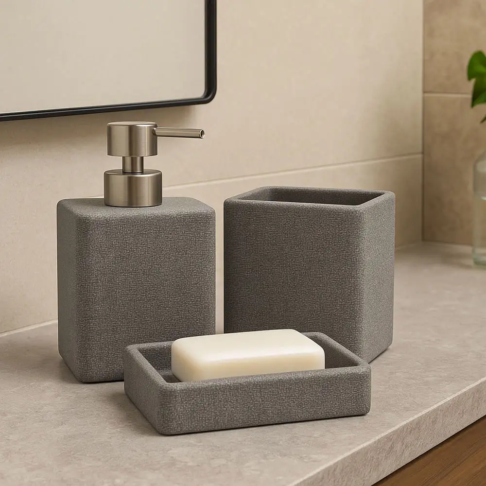 DISPENSER ΠΟΛΥΕΣΤΕΡΙΚΟ ΓΚΡΙ ΜΕ ΣΑΓΡΕ ΥΦΗ 8,5x5,7x16,2εκ. - Ankor 850075