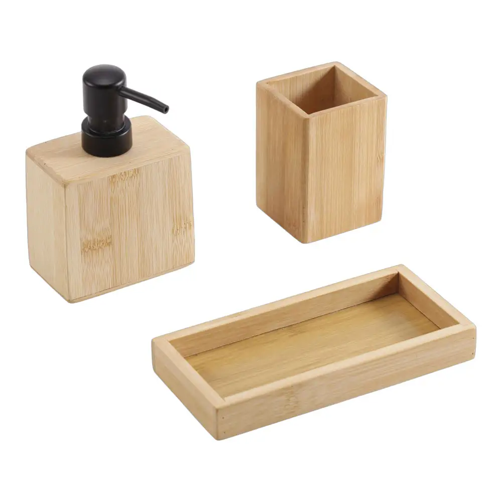 ΣΕΤ ΜΠΑΝΙΟΥ 3 ΤΕΜΑΧΙΩΝ ΑΠΟ ΞΥΛΟ ΜΠΑΜΠΟΥ  - Ankor 850280