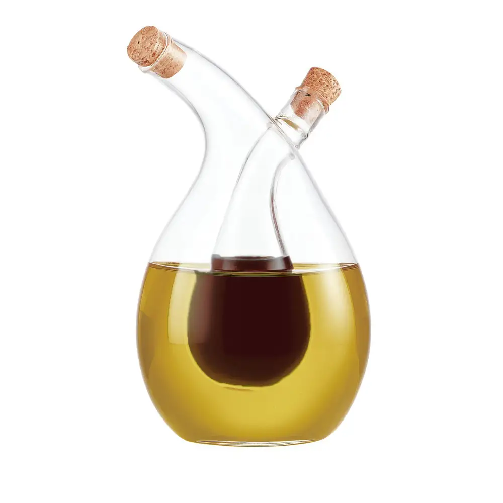 ΓΥΑΛΙΝΟ ΔΟΧΕΙΟ ΓΙΑ ΛΑΔΙ ΚΑΙ ΞΥΔΙ ΑΠΟ ΒΟΡΙΟΠΥΡΙΤΙΚΟ ΓΥΑΛΙ 6,5x6,5x17εκ.  - Ankor 850778