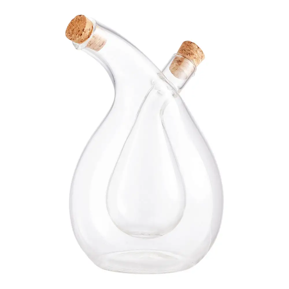 ΓΥΑΛΙΝΟ ΔΟΧΕΙΟ ΓΙΑ ΛΑΔΙ ΚΑΙ ΞΥΔΙ ΑΠΟ ΒΟΡΙΟΠΥΡΙΤΙΚΟ ΓΥΑΛΙ 6,5x6,5x17εκ.  - Ankor 850778