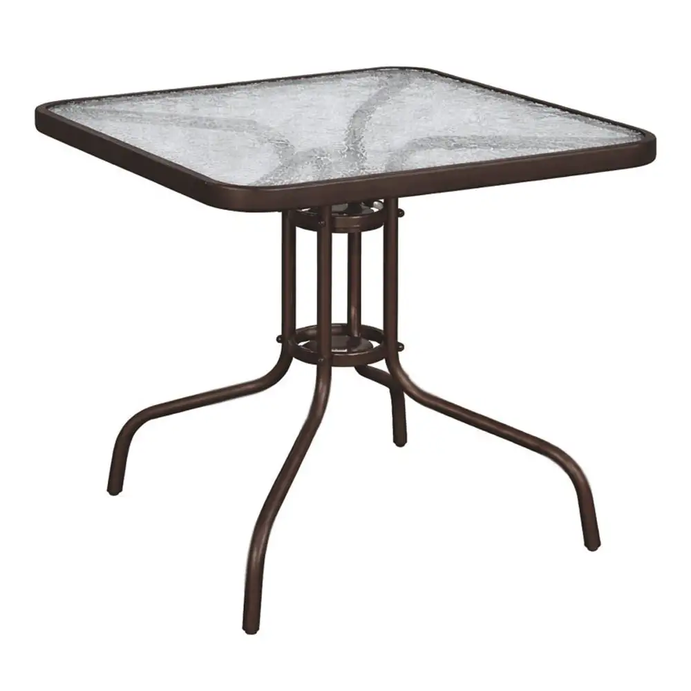 ΤΡΑΠΕΖΙ ΤΕΤΡΑΓΩΝΟ ΜΕ ΚΑΦΕ ΜΑΤ ΜΕΤΑΛΛΙΚΟ ΣΚΕΛΕΤΟ ΚΑΙ ΓΥΑΛΙΝΗ ΕΠΙΦΑΝΕΙΑ 80x80x70εκ.  - Ankor 851256