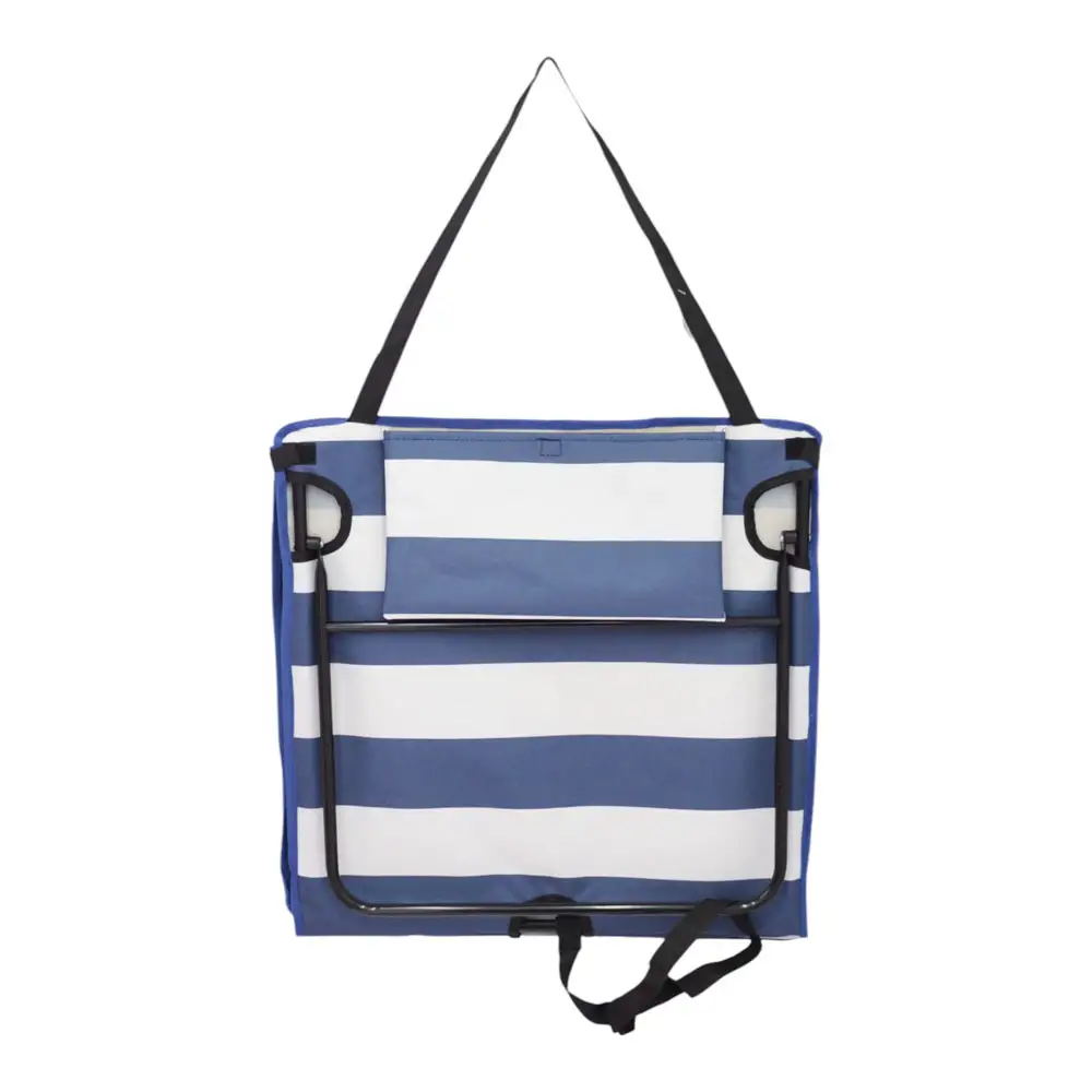 ΞΑΠΛΩΣΤΡΑ ΨΑΘΑ ΠΤΥΣΣΟΜΕΝΗ ΜΕ ΜΕΤΑΛΛΙΚΟ ΣΤΗΡΙΓΜΑ ΚΑΙ ΙΜΑΝΤΑ ΜΕΤΑΦΟΡΑΣ ΜΠΛΕ ΛΕΥΚΟ ΡΙΓΕ 155x50x55εκ.  - Ankor 851386