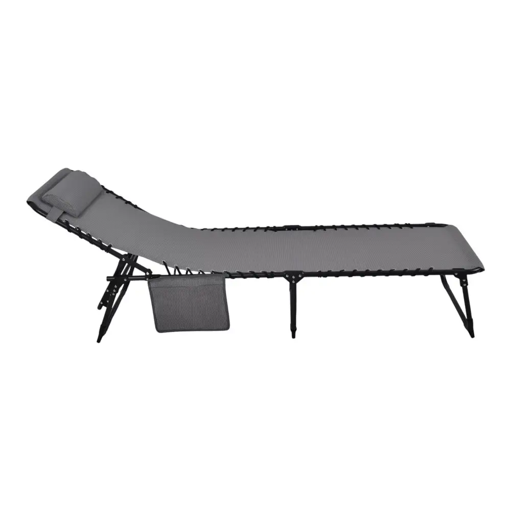 ΞΑΠΛΩΣΤΡΑ ΜΕΤΑΛΛΙΚΗ ΠΤΥΣΣΟΜΕΝΗ ΜΕ ΜΑΞΙΛΑΡΙ ΣΕ ΓΚΡΙ ΧΡΩΜΑ 190x60x35εκ.  - Ankor 851416