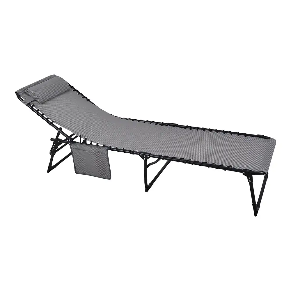 ΞΑΠΛΩΣΤΡΑ ΜΕΤΑΛΛΙΚΗ ΠΤΥΣΣΟΜΕΝΗ ΜΕ ΜΑΞΙΛΑΡΙ ΣΕ ΓΚΡΙ ΧΡΩΜΑ 190x60x35εκ.  - Ankor 851416