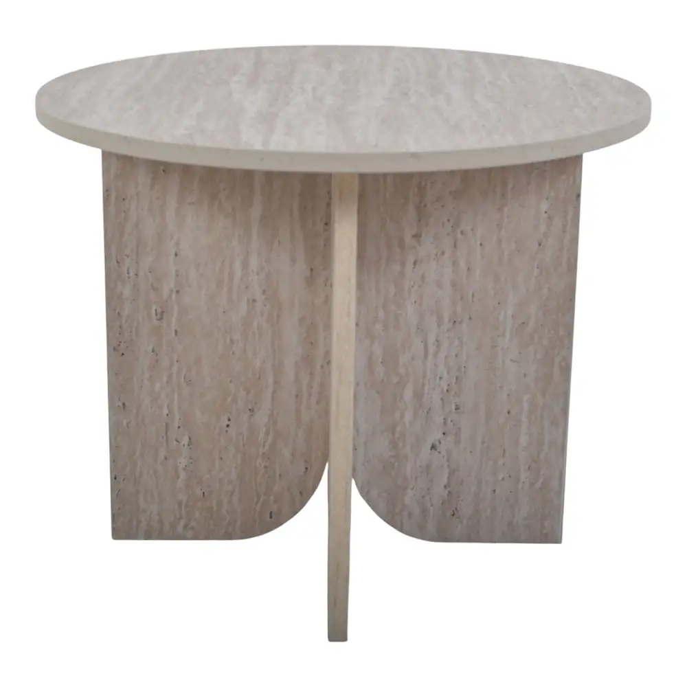 ΤΡΑΠΕΖΙ ΞΥΛΙΝΟ ΜΕ ΟΨΗ ΦΥΣΙΚΗΣ ΠΕΤΡΑΣ 50x50x40εκ.  - Ankor 851683