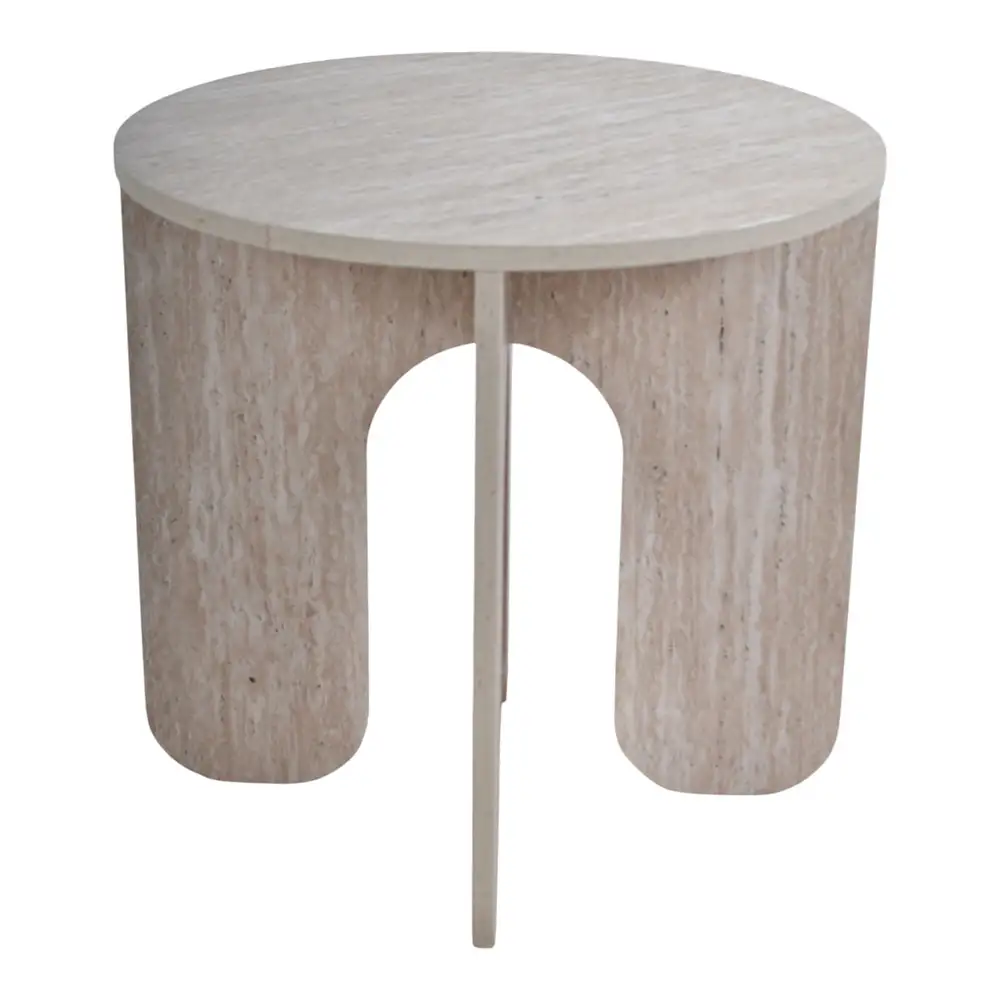 ΤΡΑΠΕΖΙ ΞΥΛΙΝΟ ΜΕ ΟΨΗ ΦΥΣΙΚΗΣ ΠΕΤΡΑΣ 50x50x50εκ.  - Ankor 851690