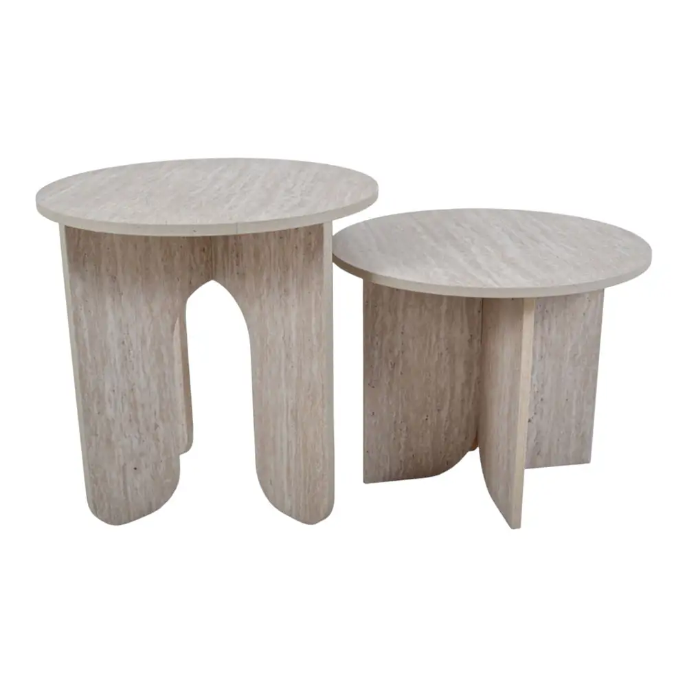 ΤΡΑΠΕΖΙ ΞΥΛΙΝΟ ΜΕ ΟΨΗ ΦΥΣΙΚΗΣ ΠΕΤΡΑΣ 50x50x40εκ.  - Ankor 851683