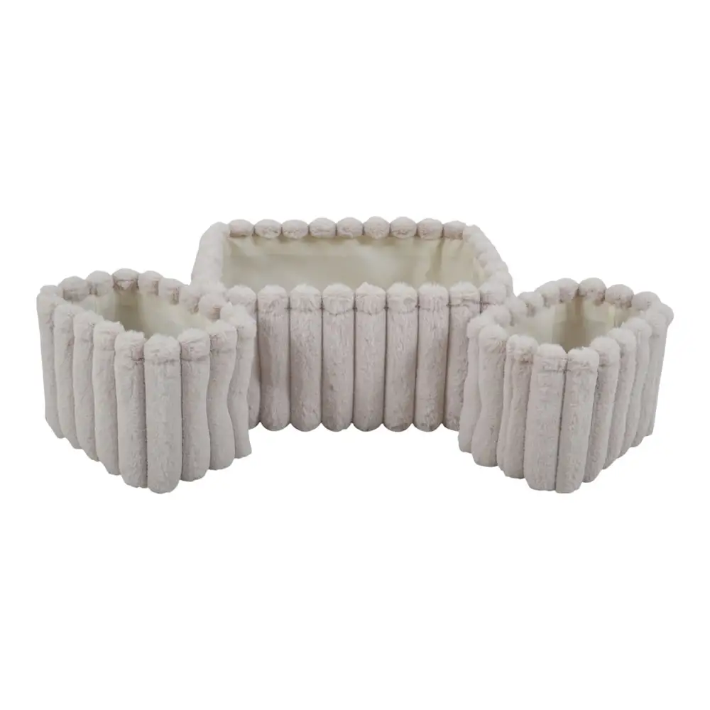 ΣΕΤ 3 ΚΑΛΑΘΙΩΝ ΒΕΛΟΥΔΙΝΑ ΣΕ ΜΠΕΖ ΧΡΩΜΑ  - Ankor 851706