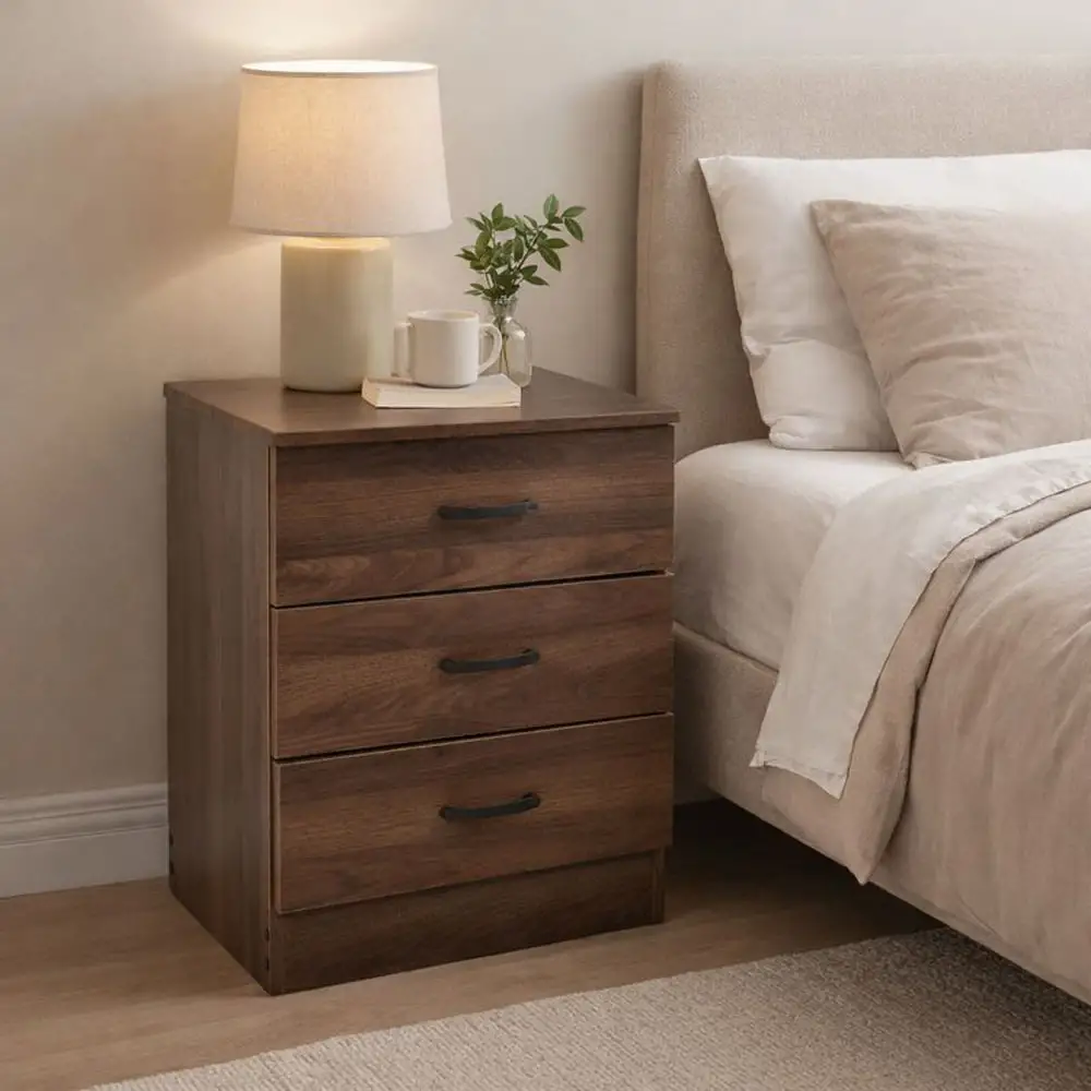 ΚΟΜΟΔΙΝΟ ΞΥΛΙΝΟ ΜΕ ΤΡΙΑ ΣΥΡΤΑΡΙΑ ΣΕ ΚΑΡΥΔΙ ΧΡΩΜΑ 48x38x60εκ.  - Ankor 851867