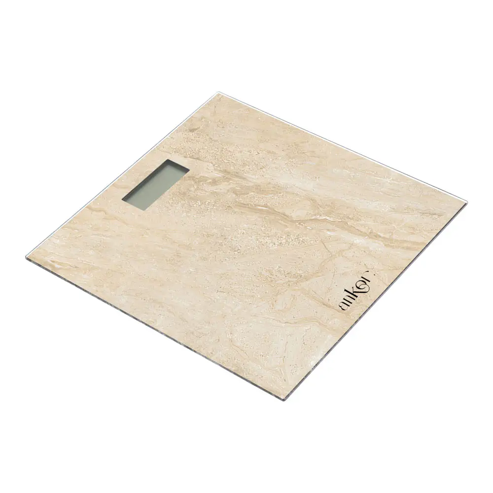 ΗΛΕΚΤΡΟΝΙΚΗ ΖΥΓΑΡΙΑ ΜΠΑΝΙΟΥ ΨΗΦΙΑΚΗ ΓΥΑΛΙΝΗ ΜΕ ΣΧΕΔΙΟ ΜΠΕΖ ΠΕΤΡΑ 30x30x2,5 εκ. - Ankor 851898