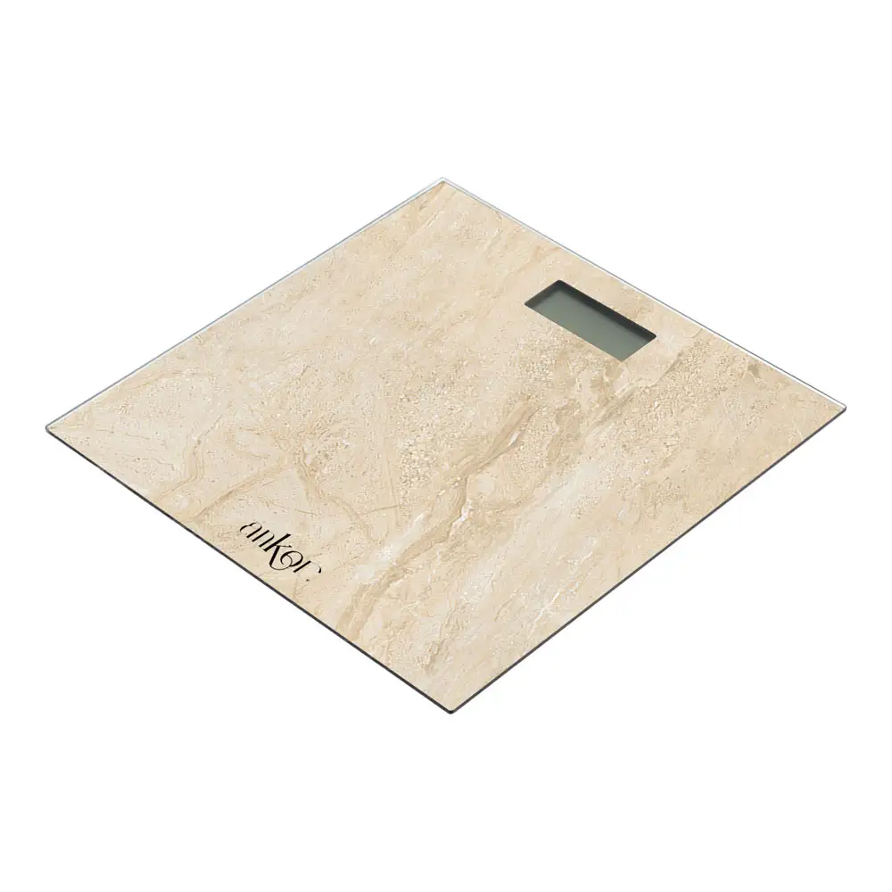 ΗΛΕΚΤΡΟΝΙΚΗ ΖΥΓΑΡΙΑ ΜΠΑΝΙΟΥ ΨΗΦΙΑΚΗ ΓΥΑΛΙΝΗ ΜΕ ΣΧΕΔΙΟ ΜΠΕΖ ΠΕΤΡΑ 30x30x2,5 εκ. - Ankor 851898