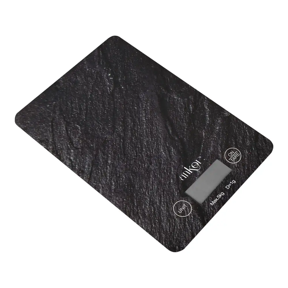 ΖΥΓΑΡΙΑ ΗΛΕΚΤΡΟΝΙΚΗ 5kg ΓΥΑΛΙΝΗ ΜΑΥΡΗ ΠΕΤΡΑ 15x21,5x1,6εκ.  - Ankor 851928