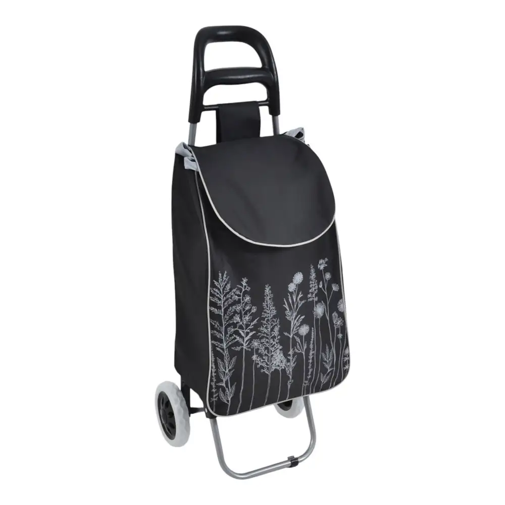 ΚΑΡΟΤΣΙ ΛΑΪΚΗΣ ΜΕΤΑΛΛΙΚΟ ΜΕ ΜΑΥΡΟ ΣΑΚΟ ΚΑΙ ΒΟΤΑΝΙΚΟ ΣΧΕΔΙΟ 35x27x94εκ.  - Ankor 852222