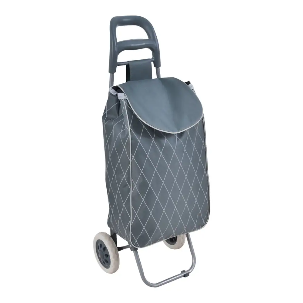 ΚΑΡΟΤΣΙ ΛΑΪΚΗΣ ΜΕΤΑΛΛΙΚΟ ΜΕ ΓΚΡΙ ΣΑΚΟ ΚΑΙ ΓΕΩΜΕΤΡΙΚΟ ΣΧΕΔΙΟ 35x27x94εκ.  - Ankor 852246